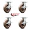 Service Caster 8 Inch Heavy Duty High Temp Phenolic Caster Set with Roller Bearings and Brakes SCC-35S820-PHRHT-SLB-4 - alternate 2